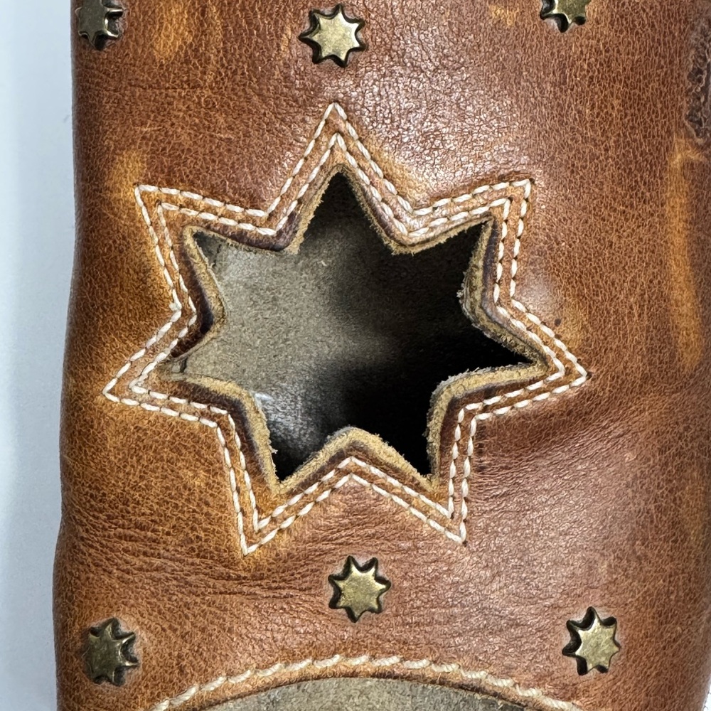 Vintage Dr. Martens Y2K Star Cutout Studded Leather Mule Sandals Brown M10 W11.5 - Picture 7 of 16